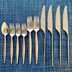 Gourmet Settings Steelgrass Knives and Forks (10 Pieces) Brushed Stainless Steel